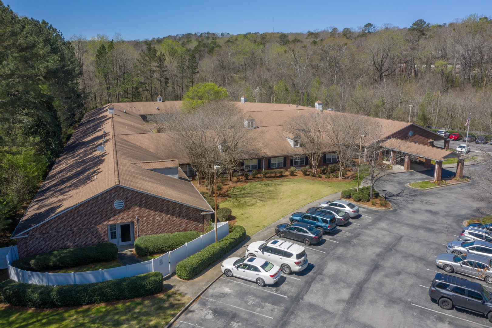 Aerial view of Briar Glen with surrounding trees